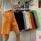 Pleated Knit Shorts