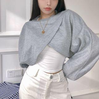 Set: Plain Tank Top + Cropped Pullover