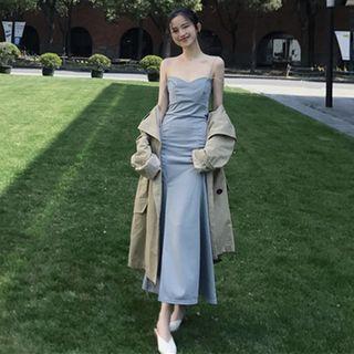 Side-slit Spaghetti-strap Dress