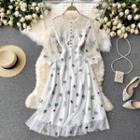 Lace Mesh Embroidered Insect Dress