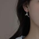 Knot Rhinestone Alloy Dangle Earring 1 Pair - White - One Size