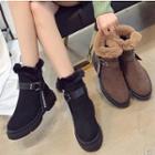 Belted Platform Short Snow Boots