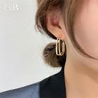 Geometric Layered Alloy Earring 1 Pair - Silver - One Size