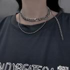 Stainless Steel Choker & Bead Necklace As Figure - One Size