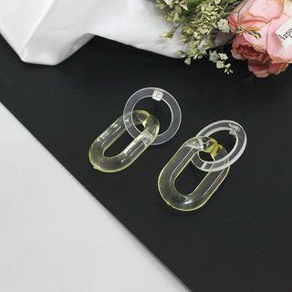Transparent Acrylic Oval Hoop Earring As Shown In Figure - One Size
