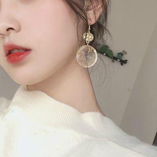 Gold Leaf Acrylic Disc Dangle Earring