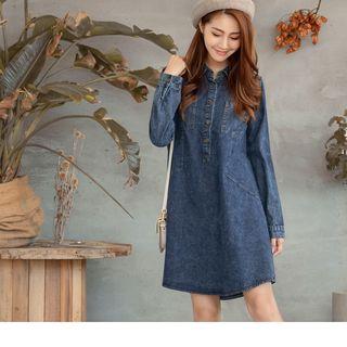 Washed Buttoned Denim Dress