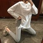 Long-sleeve Lettering T-shirt / Leggings