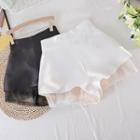High-waist Panel Mesh Wide-leg Shorts