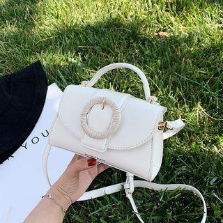 Top Handle Round Buckle Crossbody Bag