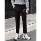 Metallic-button Straight-cut Dress Pants