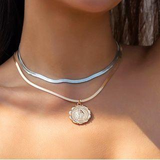 Set Of 2: Necklace Set Of 2 - Silver & Gold - One Size