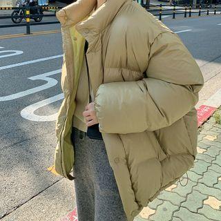 Drawstring-hem Oversize Puffer Jacket