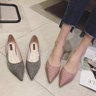 Sequined Pointy-toe Flats