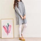 Crew-neck Slit-hem Knit Dress