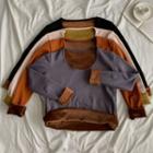 Long Sleeve Round Neck Fleece Lining T-shirt