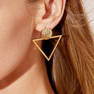 Non-matching Alloy Triangle Dangle Earring 1 Pair - Non-matching Alloy Triangle Dangle Earring - One Size