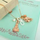 Rose Gold Rabbit And Mushroom Necklace