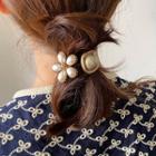 Faux Pearl Hair Tie White Faux Pearl - Brown - One Size