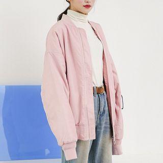 Strap Detail Long Bomber Jacket