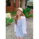 Long-sleeve Textured Shirt & Cami Set