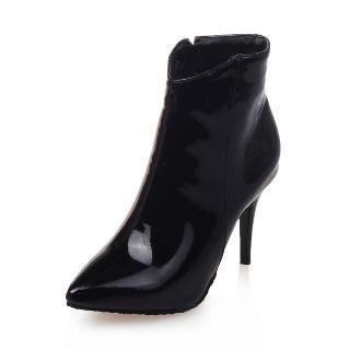 High Heel Faux-leather Ankle Boots