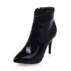 High Heel Faux-leather Ankle Boots