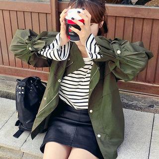 Pocket-detail Zip-up Parka