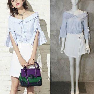 Off-shoulder Top / Ring Detail Skort