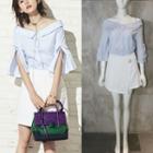 Off-shoulder Top / Ring Detail Skort