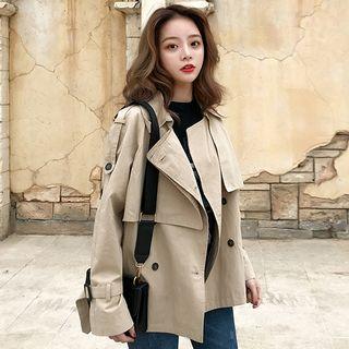 Double-breasted Cropped Trench Coat