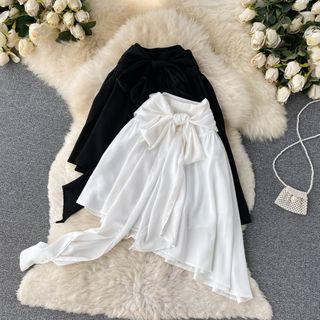 Ribbon Asymmetrical A-line Skirt