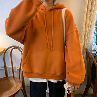 Plain Oversize Hoodie Tangerine - One Size