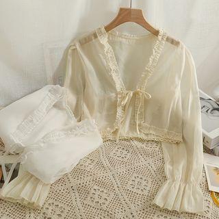 Ruffled Bell-sleeve Cape Top