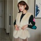 Faux-fur Vest With Belt