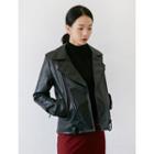 Faux-leather Zip Rider Jacket