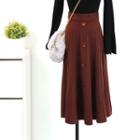 Buttoned Maxi Knit Skirt
