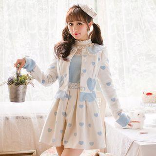 Heart Print Cropped Jacket