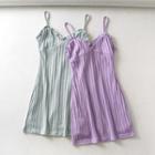 Spaghetti Strap Ruffled-trim Sweetheart Neckline Mini Dress