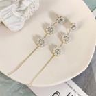Faux Pearl Flower Drop Earring 1 Pair - Qr-237-2 - White - One Size