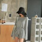 Set: Extra Long-sleeve T-shirt + Flared Short