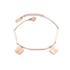 Simple And Elegant Plated Rose Gold Geometric Square Flower 316l Stainless Steel Bracelet Rose Gold - One Size