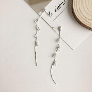 Rhinestone Dangle Earring Studded Earring - Silver - One Size