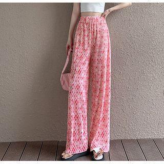 High Waist Print Wide Leg Pants (various Designs)