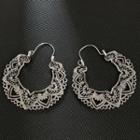 Alloy Retro Perforated Hoop Earring One Size - One Size