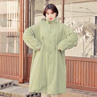 Belted-detail Faux-fur Long Safari Jacket