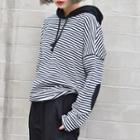 Striped Elbow Patch Hoodie