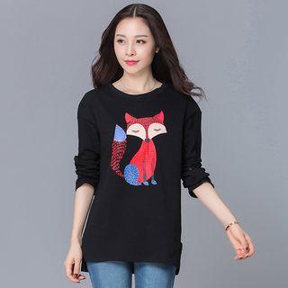 Fox Print Long-sleeve T-shirt