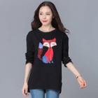 Fox Print Long-sleeve T-shirt