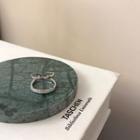 Rhinestone Layered Open Ring E257 - 1pc - Silver - One Size